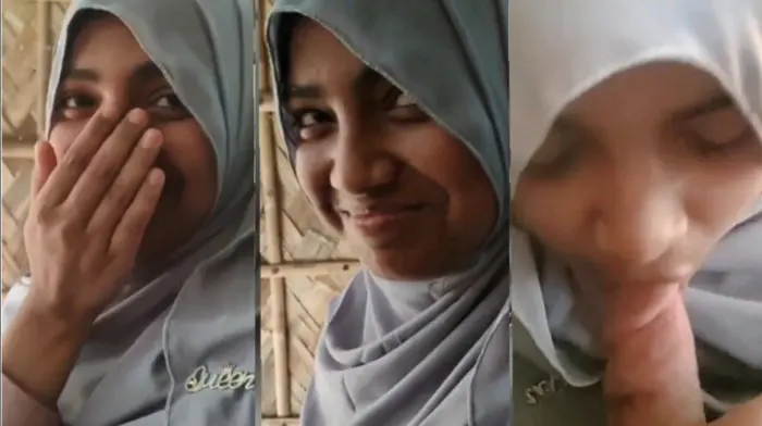 Shy Teen Hijabi College Girl Blowjob to Lover MMS Video
